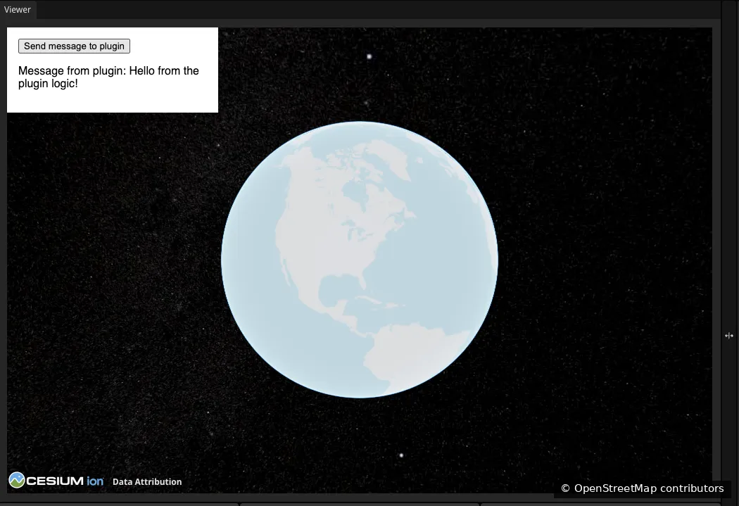 Re Visualizer の地図上に通信パネルが表示されている