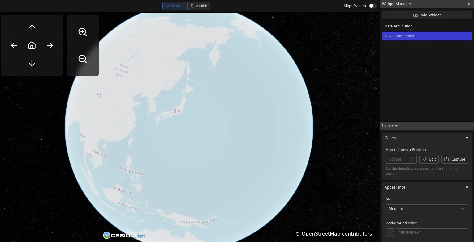 Re Visualizer の地図上に表示されたナビゲーション操作