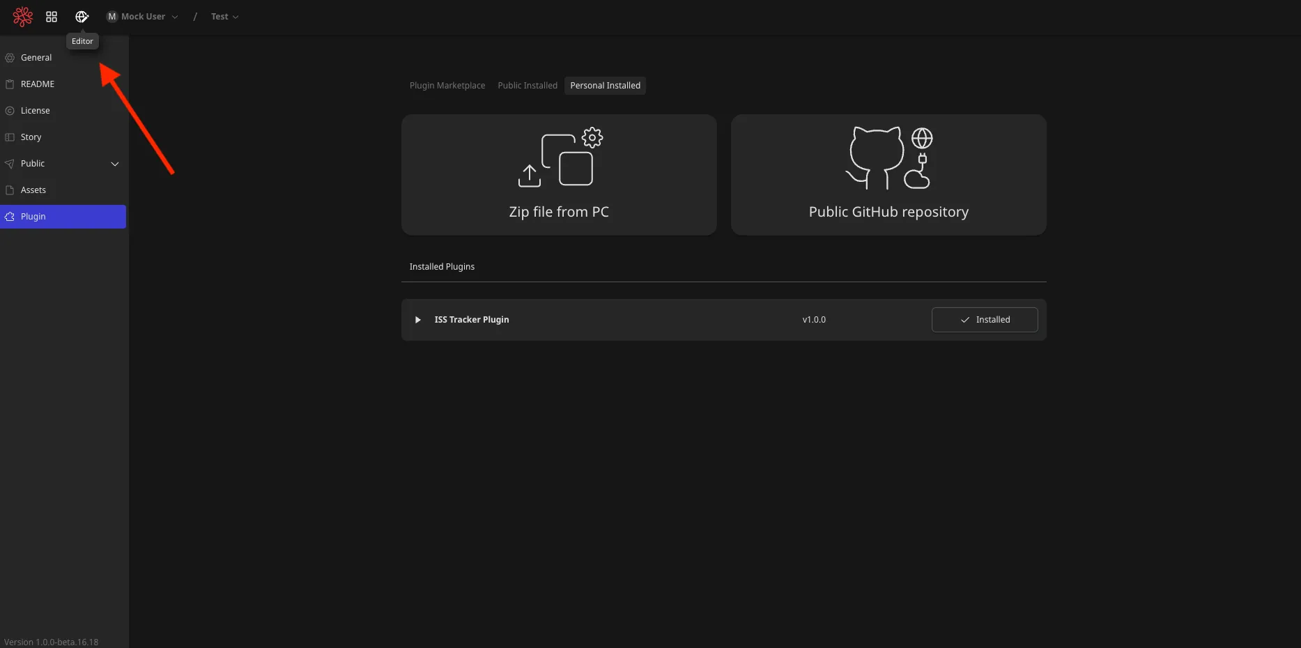Returning to the Visualizer editor after installing the plugin