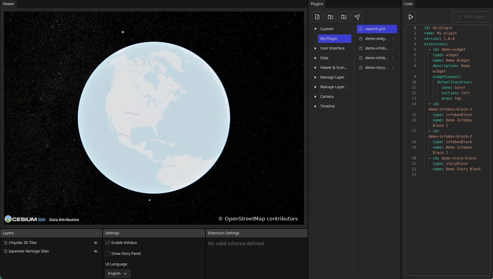 The Plugin Playground with My Plugin selected in the Custom section of the file tree